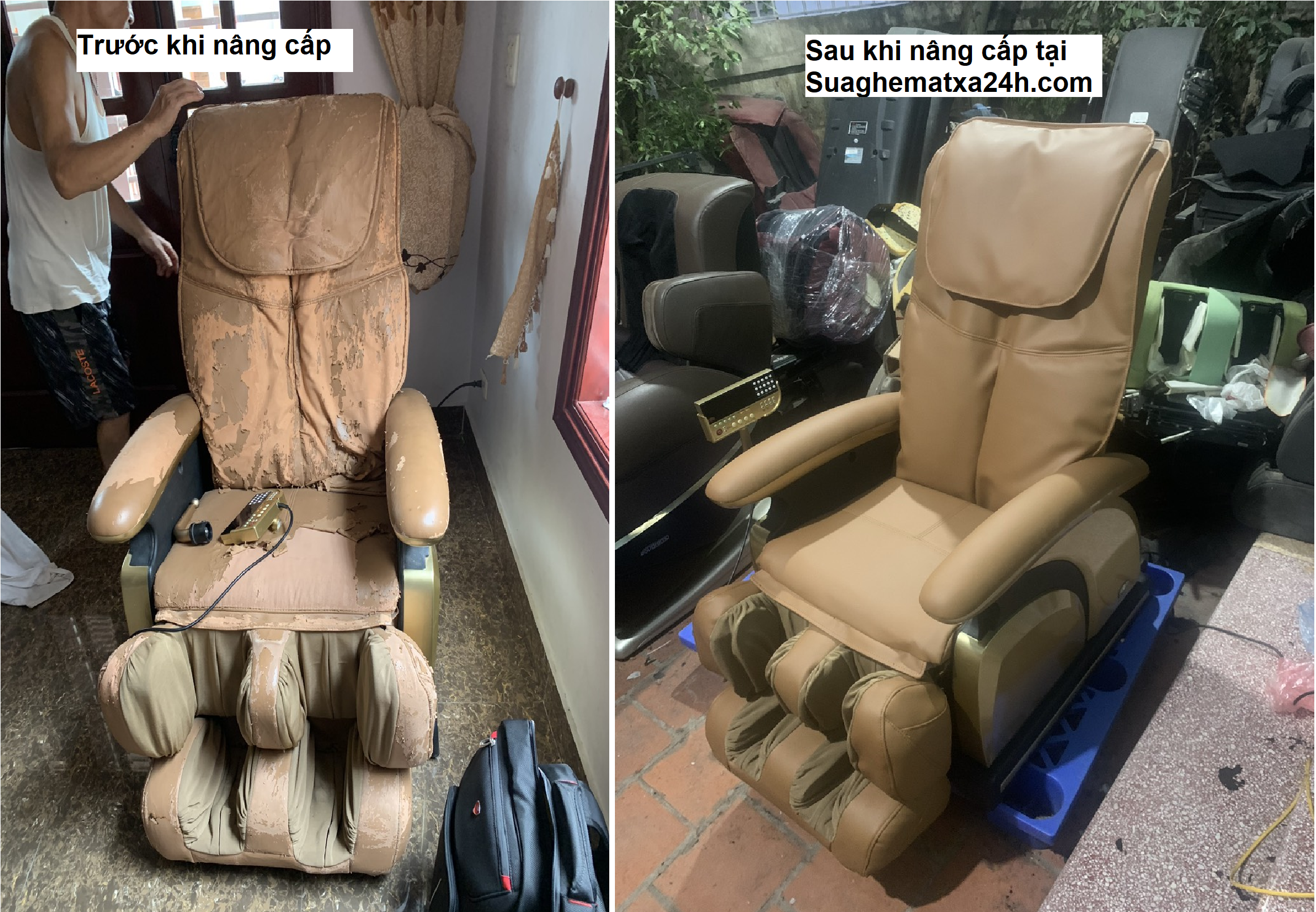 Ghế Massage Cũ Kỹ Trông Mất Thẩm Mỹ? Thay Da Mới Là Xong!