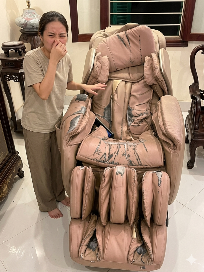 Ghế Massage Có Mùi Khó Chịu? Hiểm Họa Từ Da Lão Hóa Và Giải Pháp Khắc Phục Triệt Để