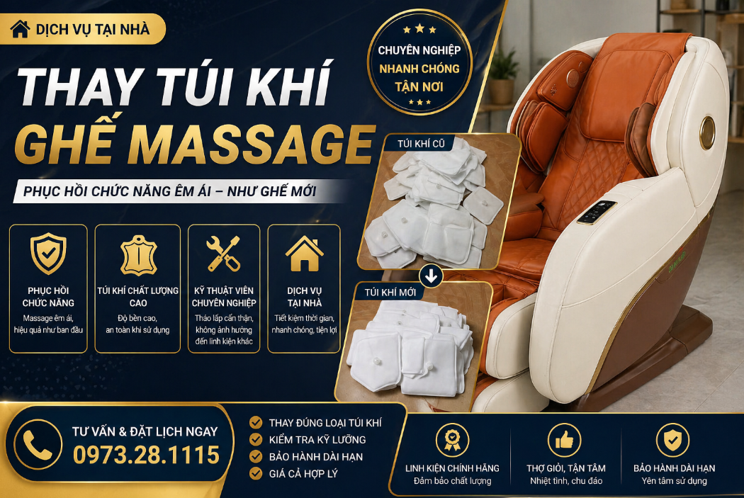 Thay Da & Thay Túi Khí Ghế Massage Tại Hà Nội